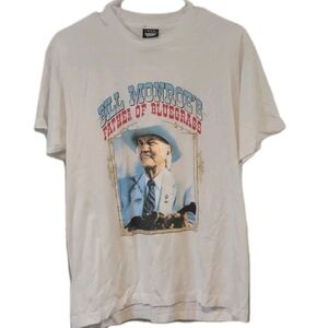 Vintage 1991 90s Bill Monroe Father Of Bluegrass Music Screen Stars Tee Shirt